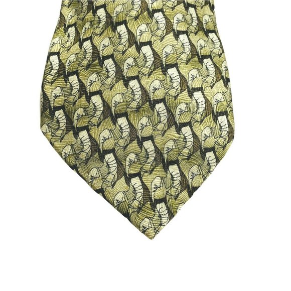 Vintage‎ Jerry J. Garcia Tan Brown Abstract Mens Silk Tie Drummers Collection 17 - Picture 2 of 7